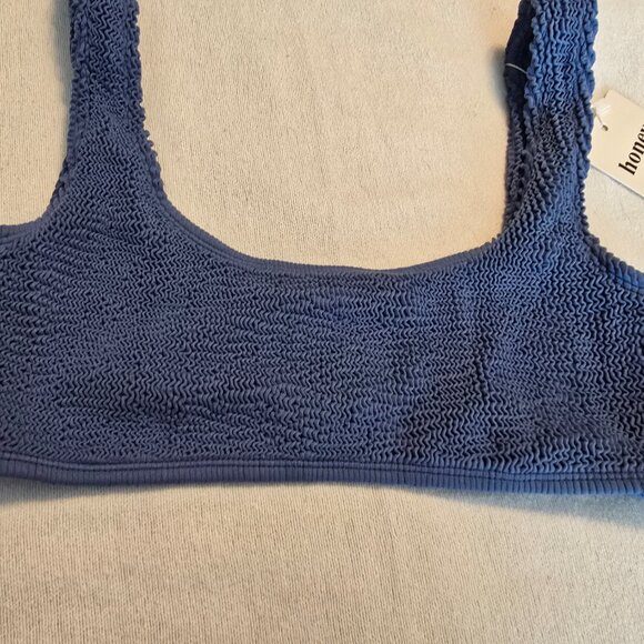 Honey Swim Luxe M Medium Cobalt Blue Bikini Top NWT NEW SO SOFT! Bright Ribbed. - Picture 8 of 15